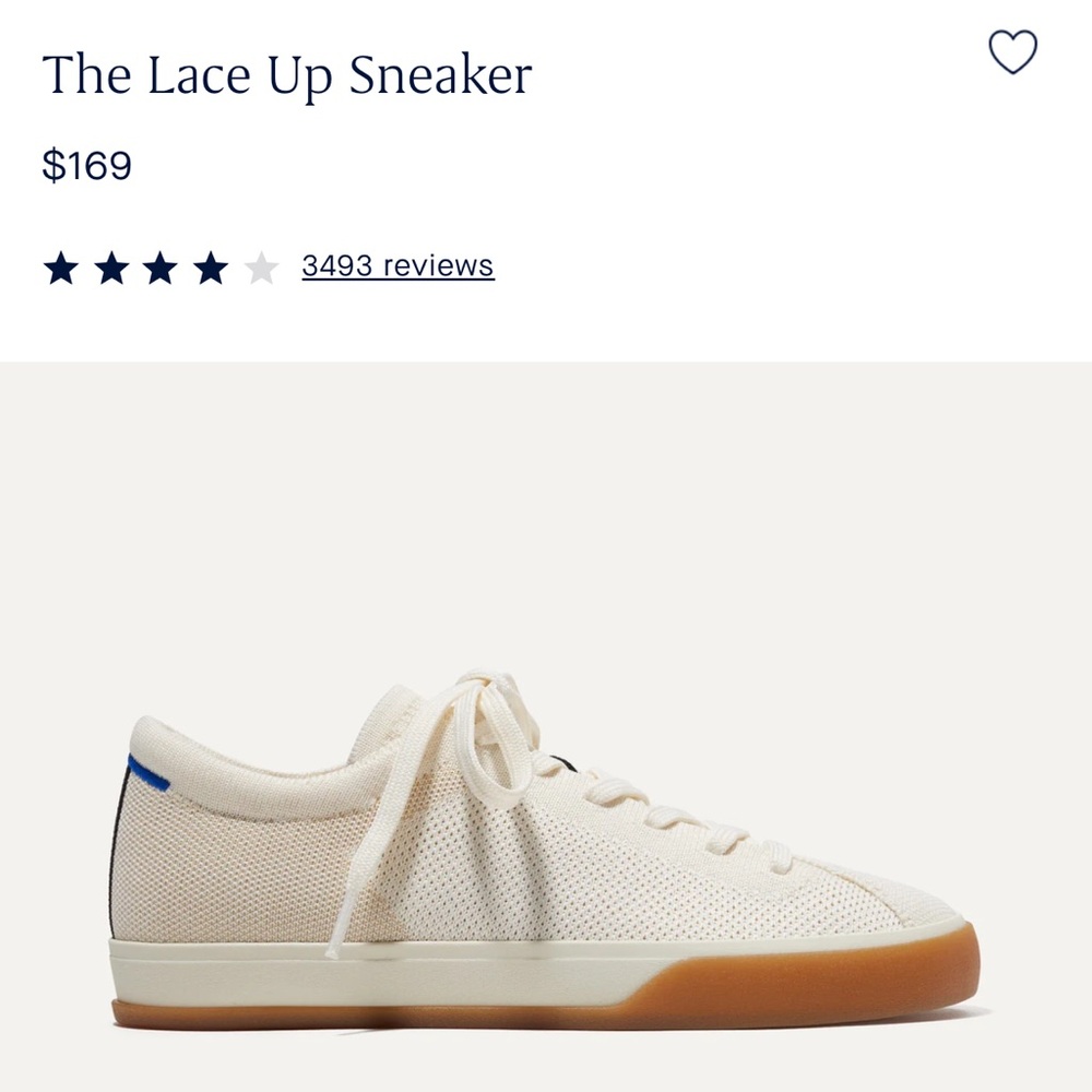 Rothys “The Lace Up Sneaker” in “Blonde” size 7.5